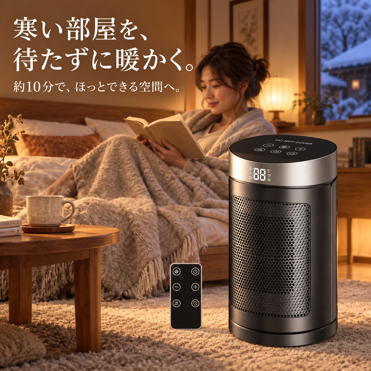 冬の寝室で使うSeitno速暖ヒーター